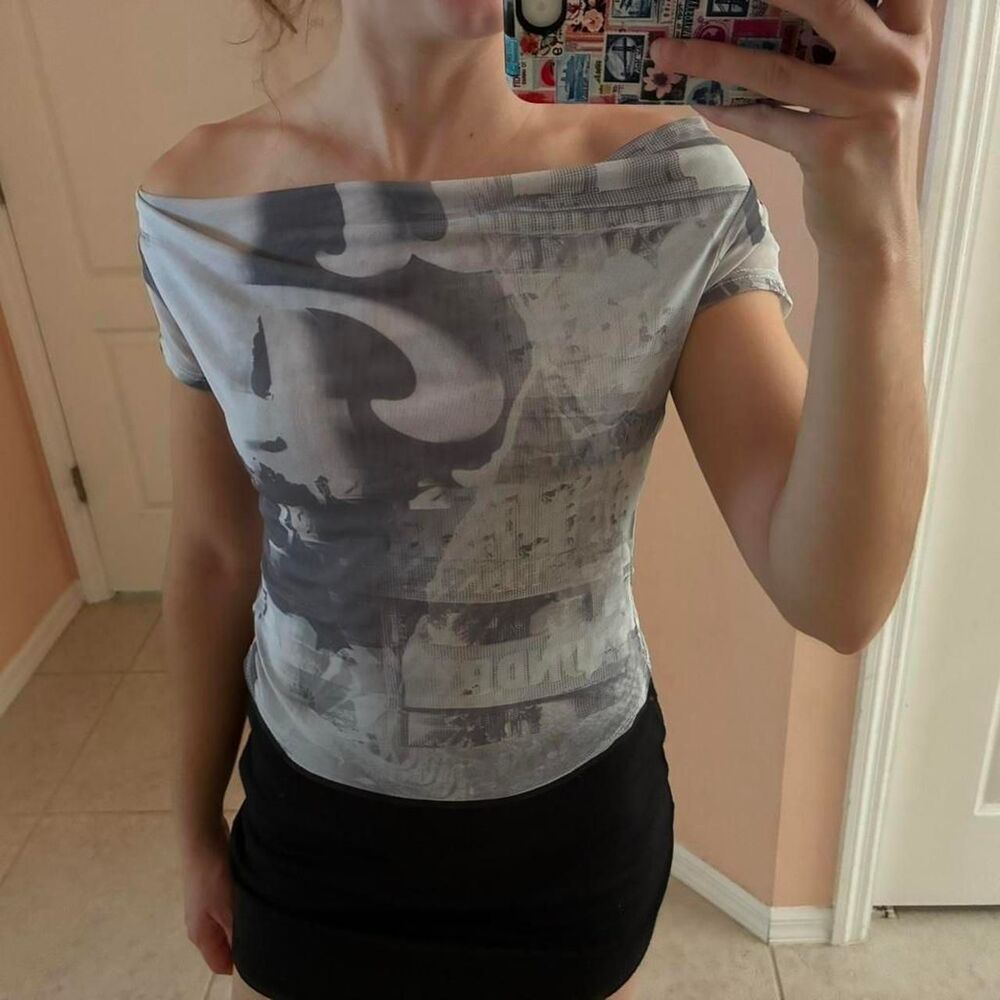 Urban-outfitters Women's Grey and Green Blouse